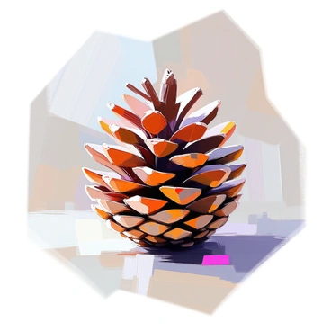 A close-up view of a pine cone, showcasing its intricate scale patterns. The pine cone is depicted with a realistic texture, highlighting the rough surfaces and varying shades of brown and gray. Each individual scale is clearly defined, with delicate lines that capture their natural curves and edges. The composition focuses on the unique structure of the pine cone, with attention given to the natural variations in color and texture, creating a sense of depth and detail in the sketch.