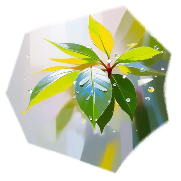 Raindrops sparkling like crystals in the sunlight after a rain shower