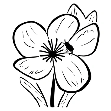 A close-up view of a single California poppy with "California poppy" embossed on the flower's petals. The petals are detailed, displaying the delicate texture and distinct shape. A tiny insect is resting on one of the petals, showcasing its intricate features and positioning. The background consists of blurred leaves that subtly complement the sharp focus on the flower and insect.