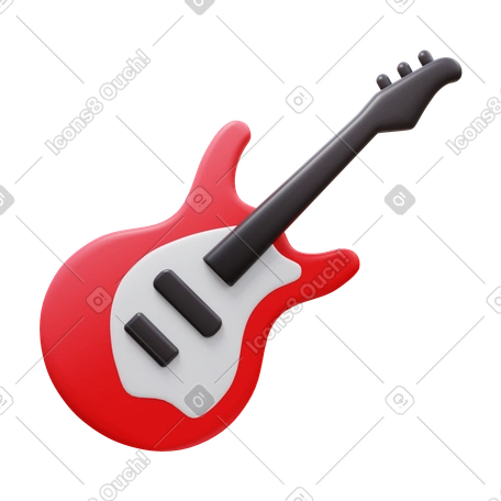 3D rock music PNG, SVG