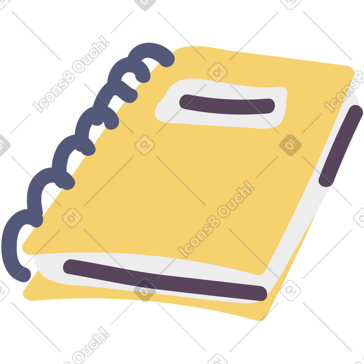 Notebook illustration in Pluto style download in PNG, SVG