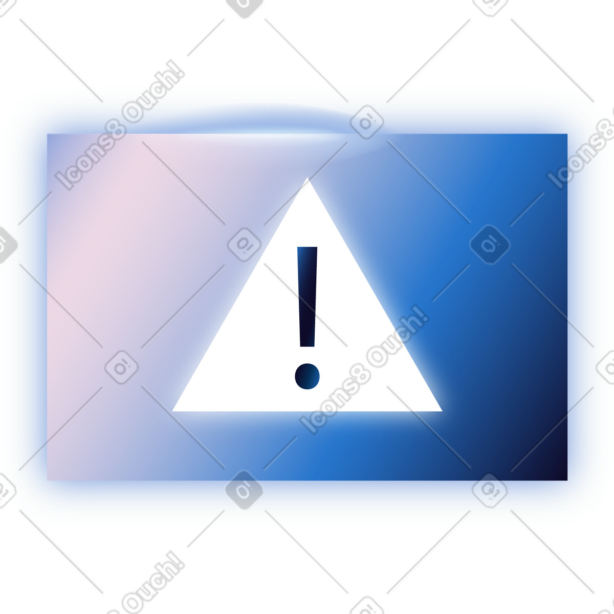 Window with an exclamation mark in a triangle illustration Dimension style download PNG, SVG