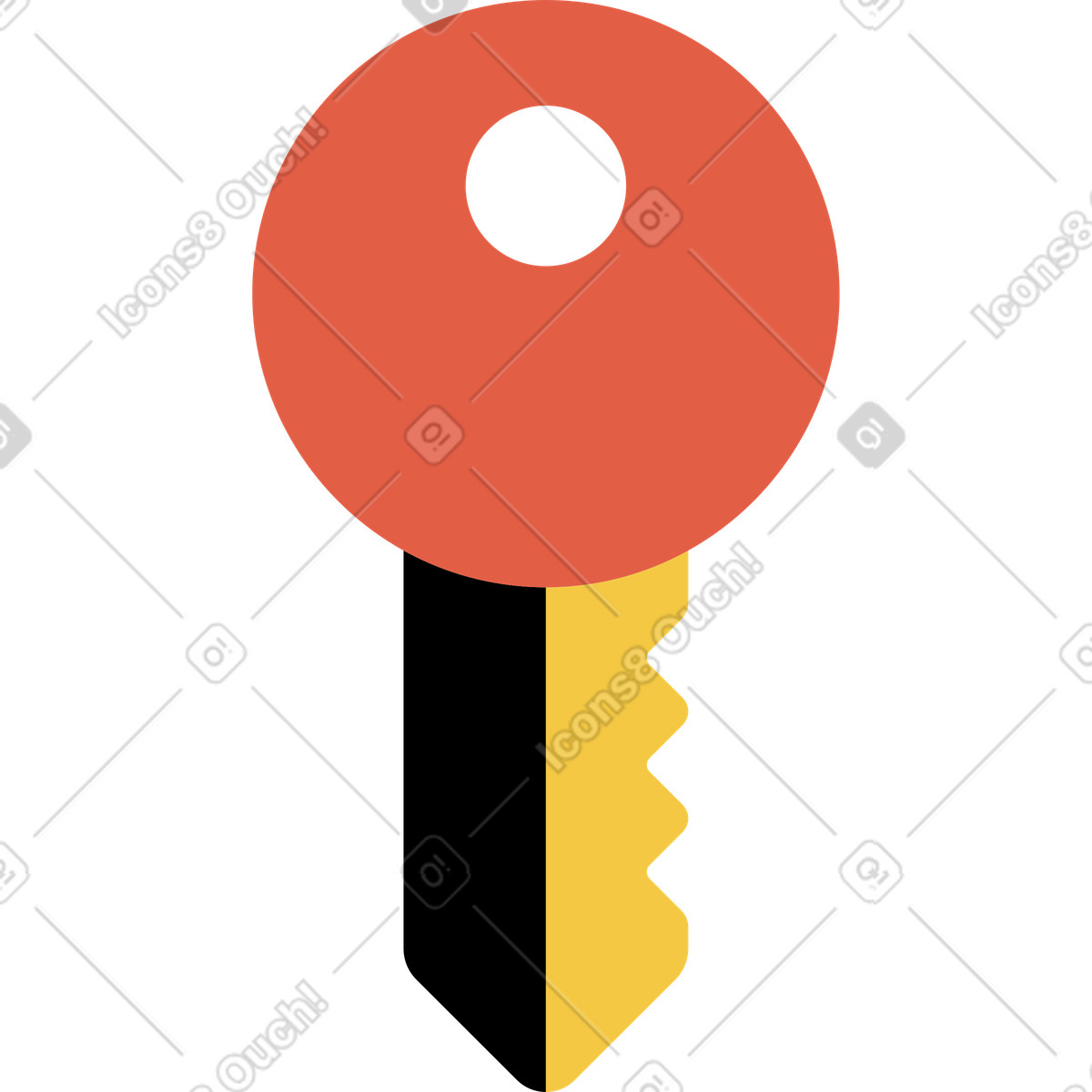 Roter schlüssel-Illustration im Flat-Stil als Download in PNG, SVG