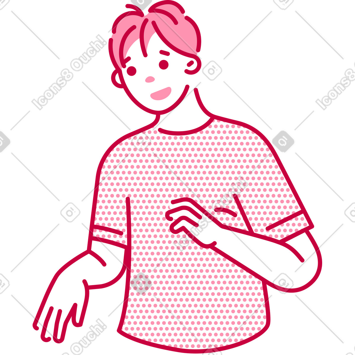 Uomo che tiene qualcosa illustrazione in stile Natty scarica in PNG, SVG