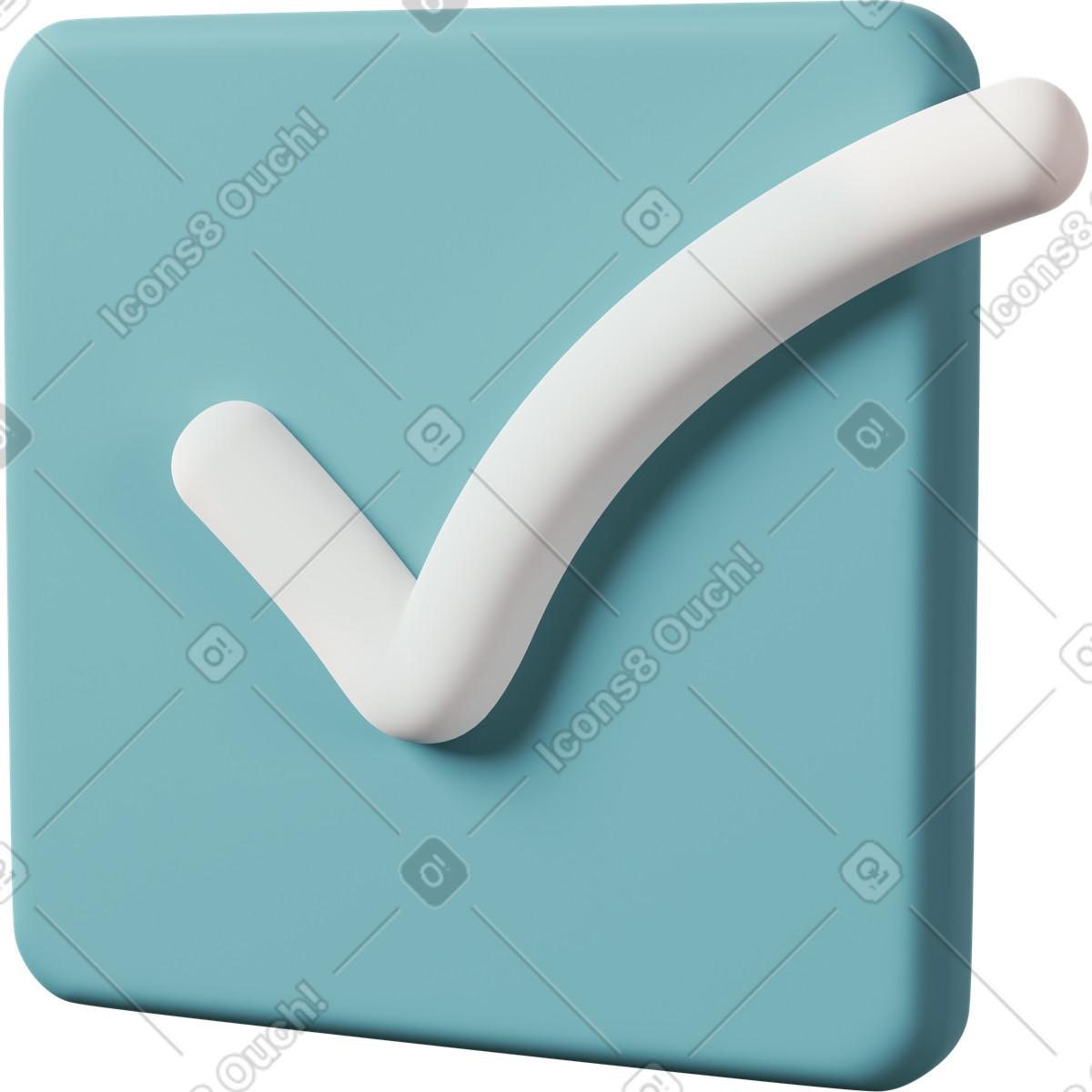 下载 3D Casual life 风格的 Check mark in box side view blue 插画，支持 PNG、SVG 格式