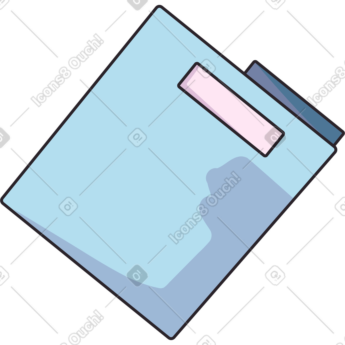 Blue paper folder illustration in Eastwood style download in PNG, SVG