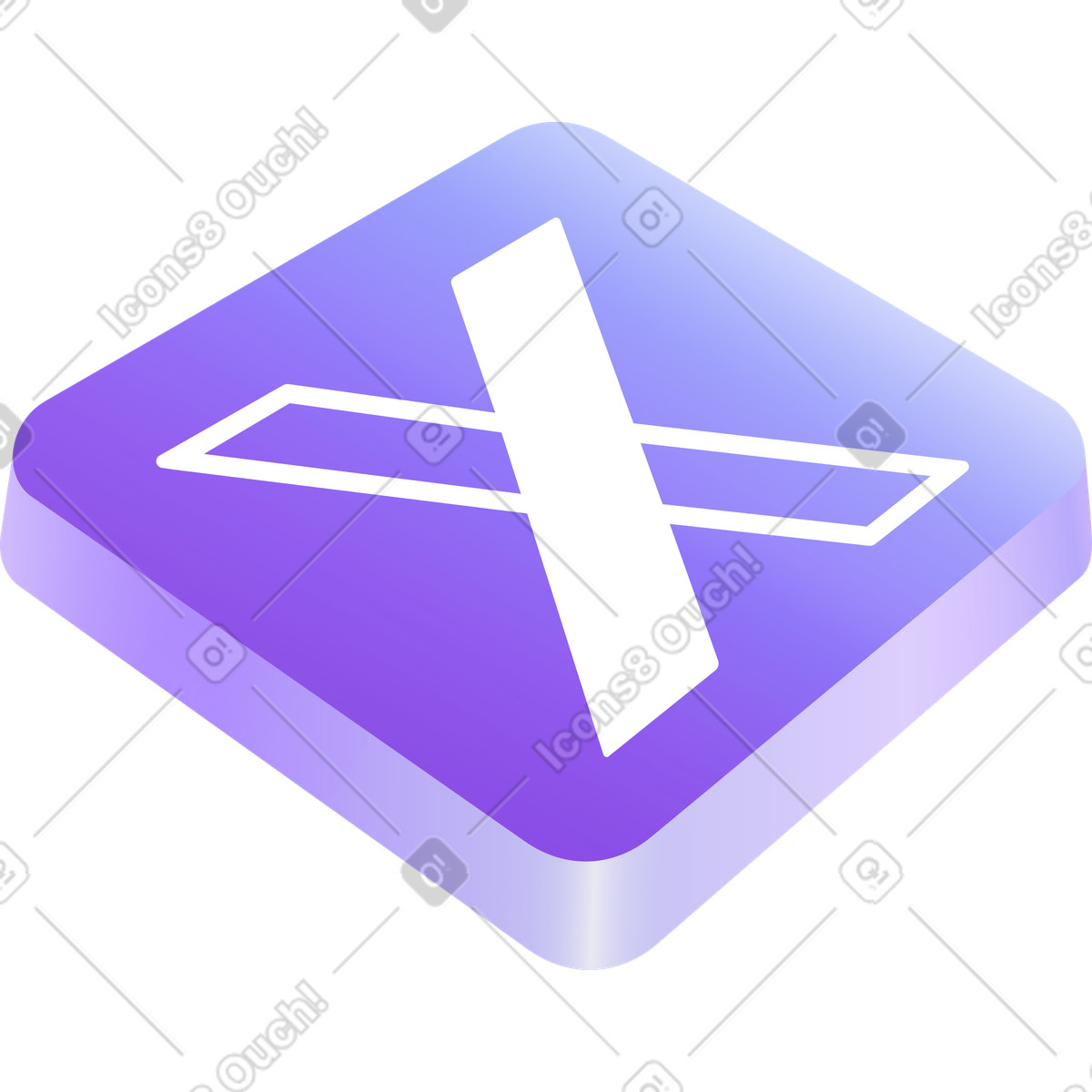 Иллюстрация Значок x в стиле Hi-tech — скачать в форматах PNG, SVG