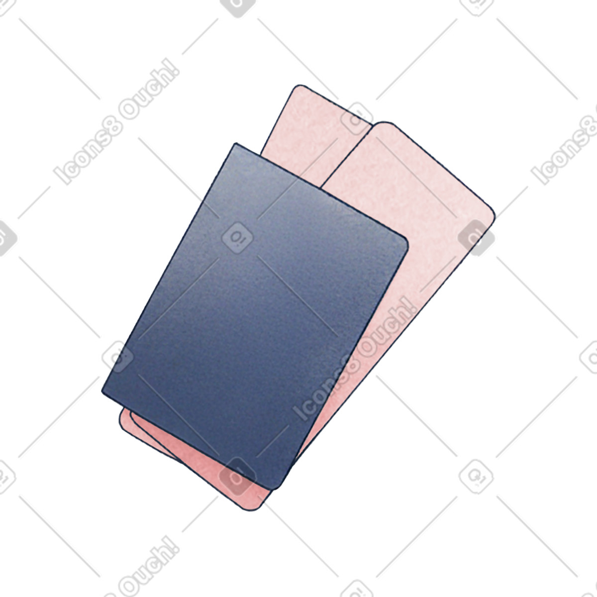 Passport and tickets illustration in Haze style download in PNG, SVG
