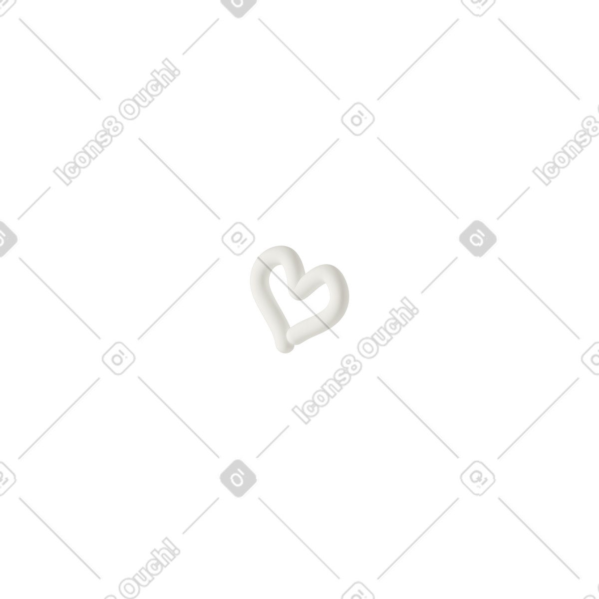Lines heart-Illustration im 3D Casual life-Stil als Download in PNG, SVG
