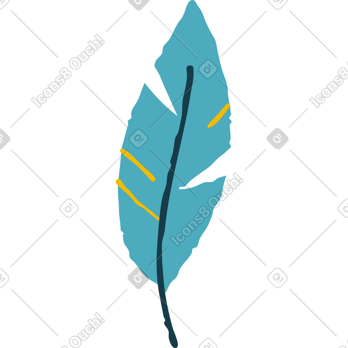 Feather illustration in Flamenco style download in PNG, SVG