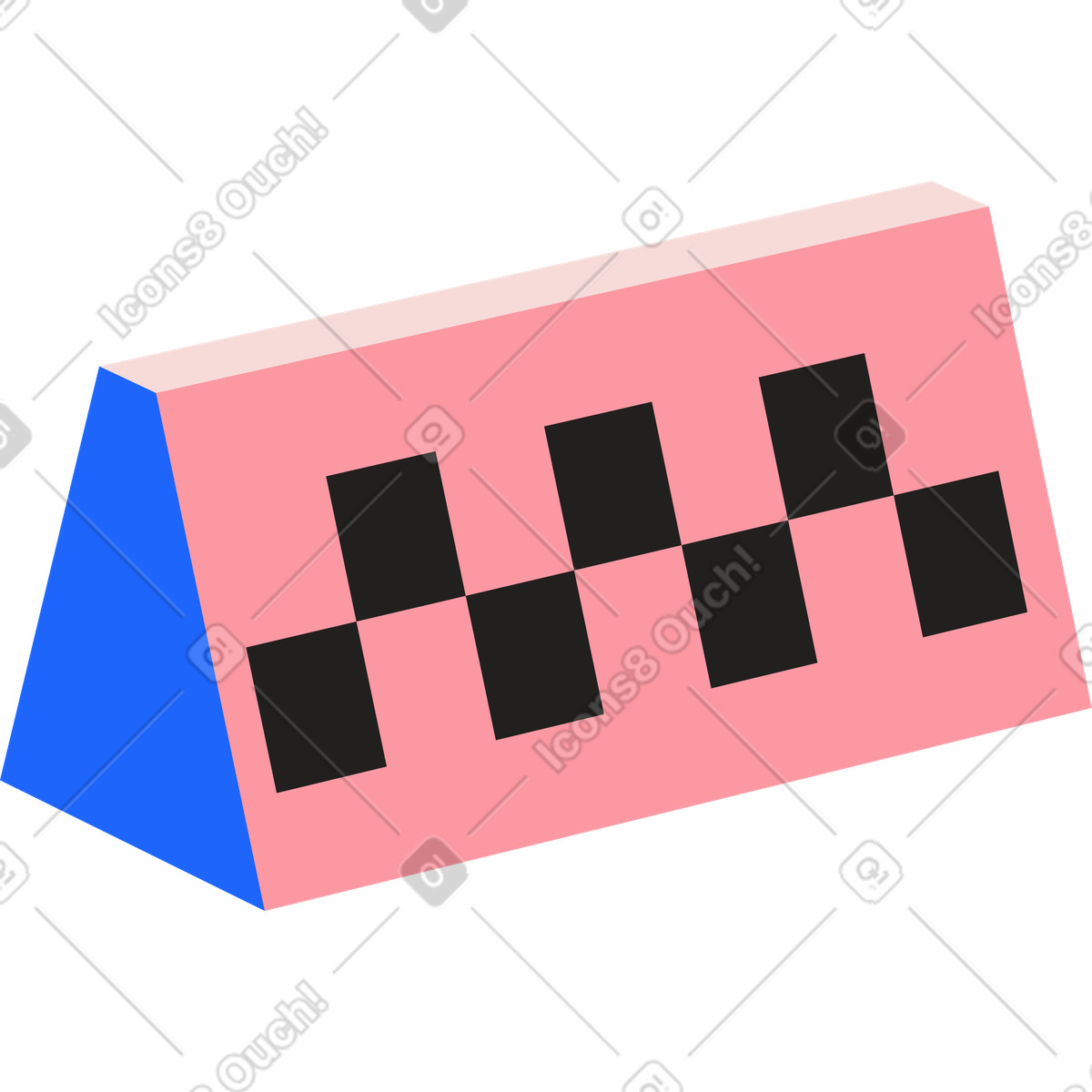 Taxi cover sign illustration in Editorial style download in PNG, SVG
