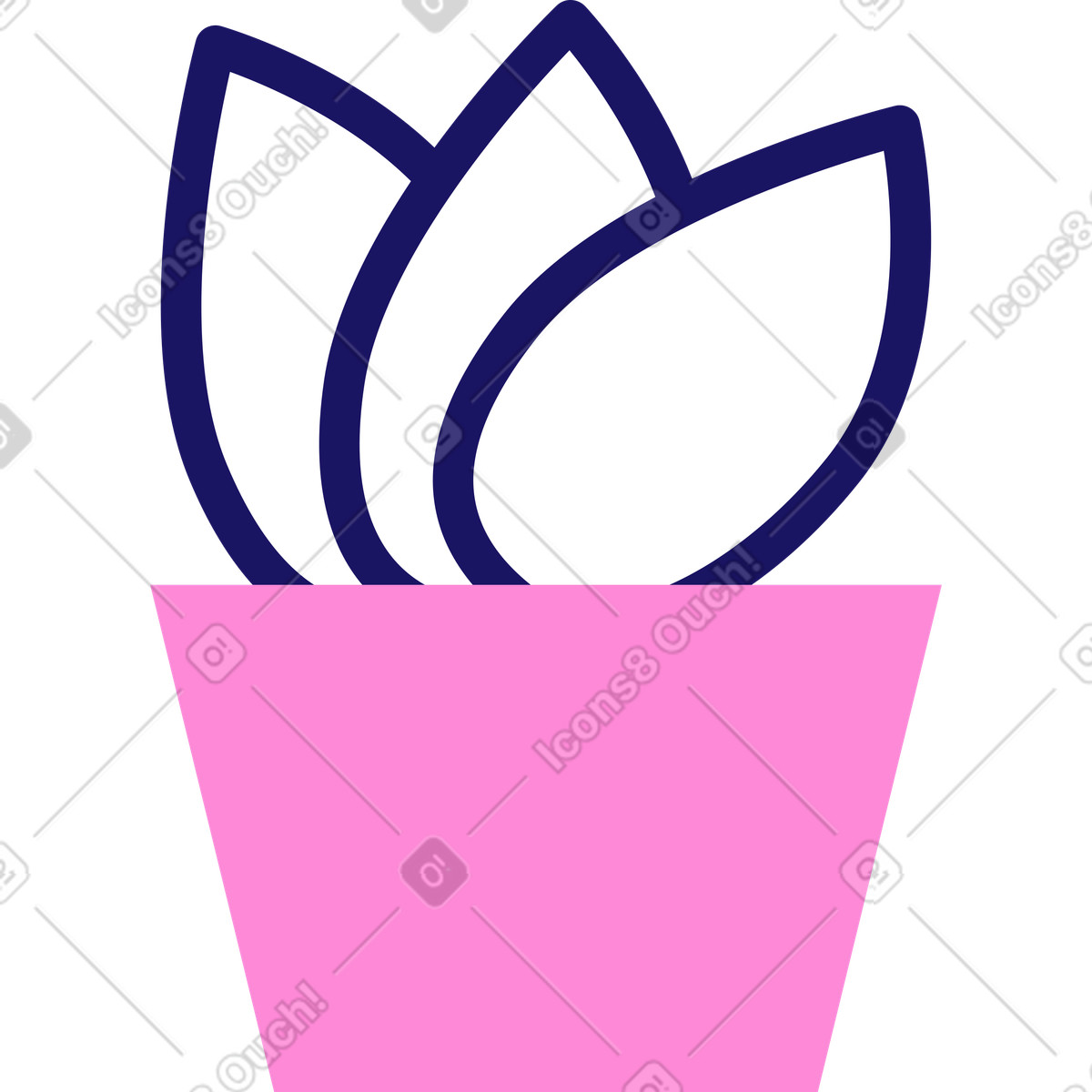 Cactus bianco in un vaso rosa illustrazione stile Matey scarica PNG, SVG