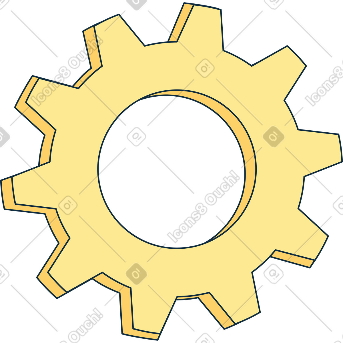 Illustration Jaune hexagone dans le style Bubble gum à télécharger aux formats PNG, SVG