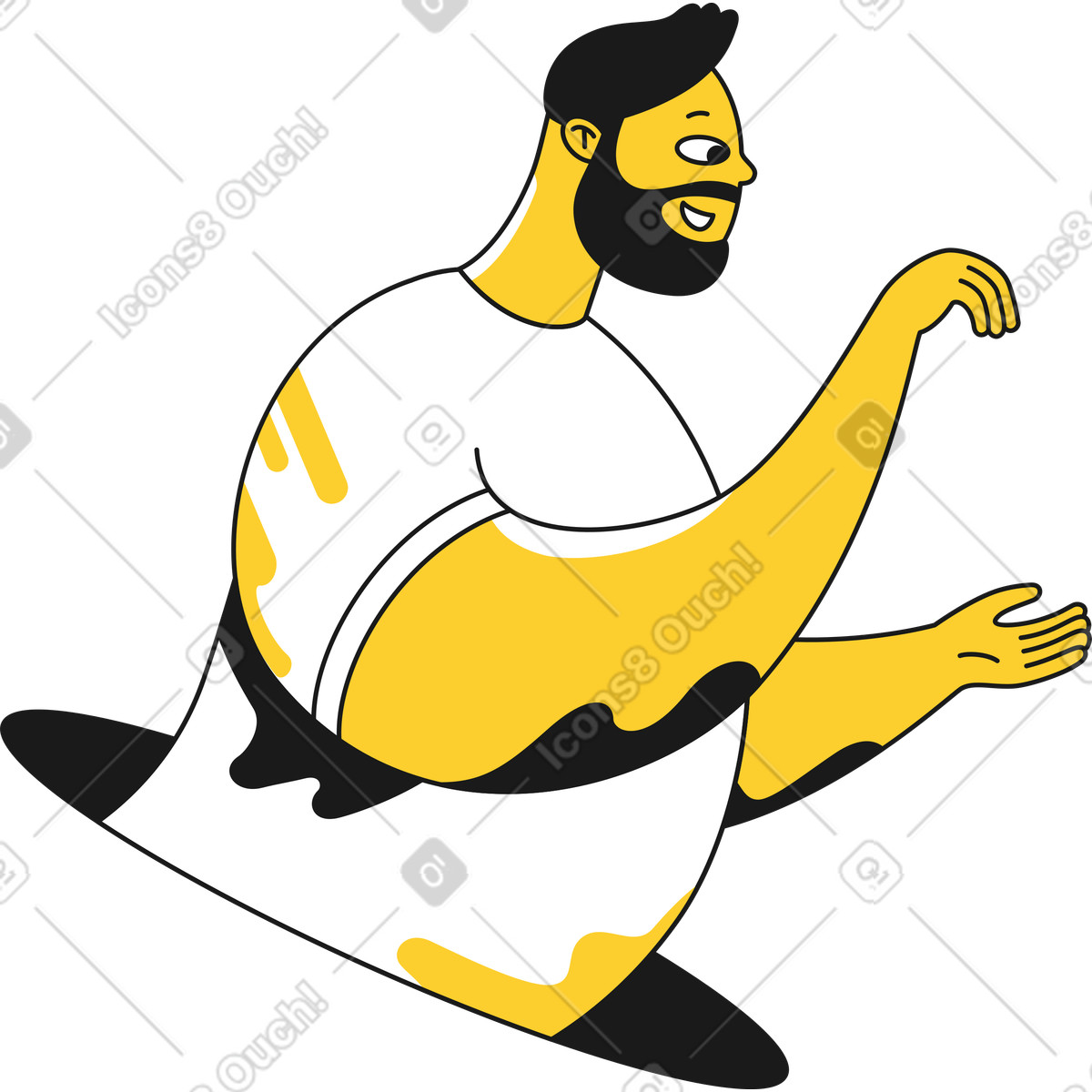 Bärtiger mann-Illustration im Taxi-Stil als Download in PNG, SVG