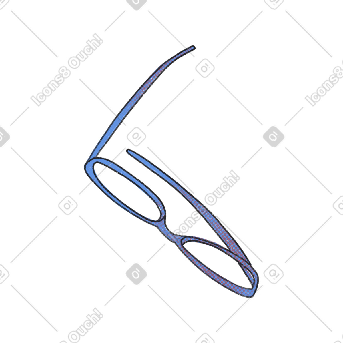 Blue glasses-Illustration im Moments-Stil als Download in PNG, SVG