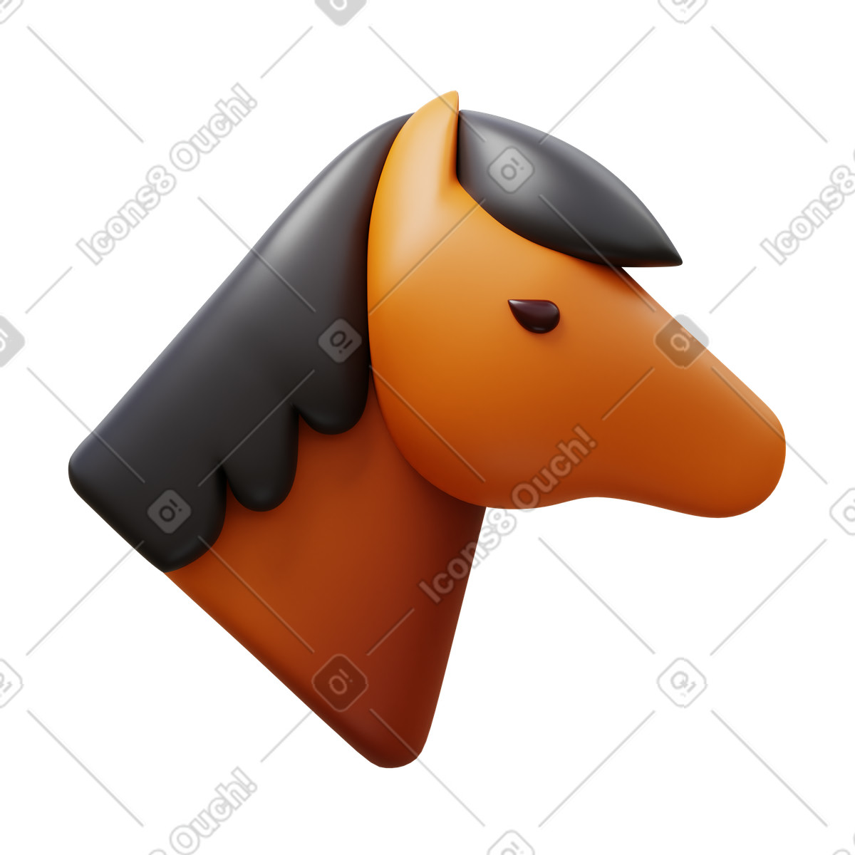 Ilustração de Horse em no estilo 3D Fluency para baixar em PNG, SVG