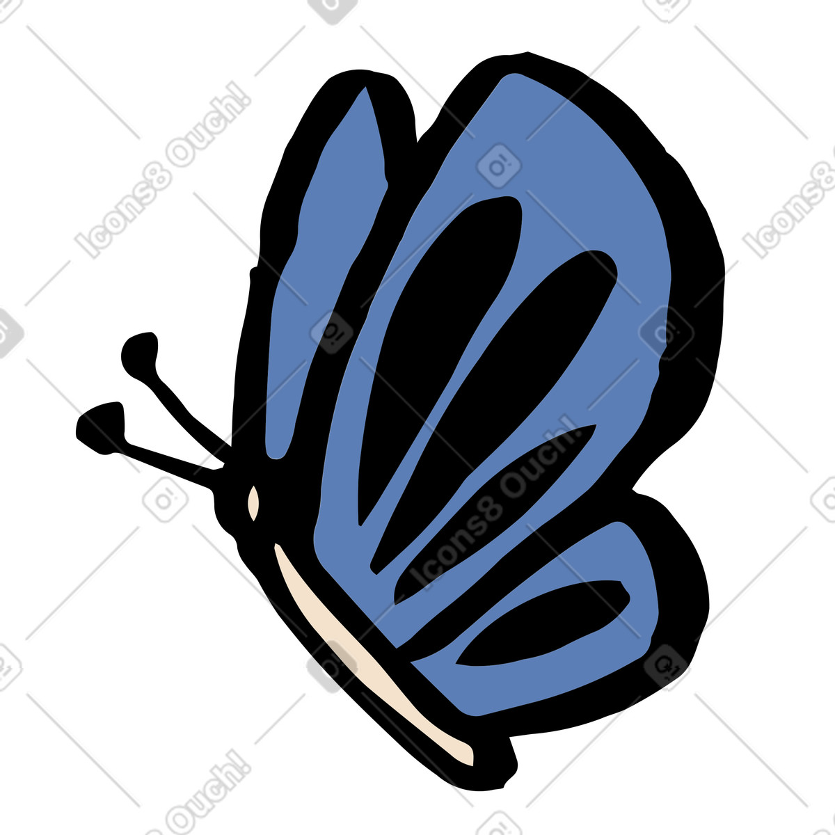 Farfalla illustrazione in stile Scandi scarica in PNG, SVG
