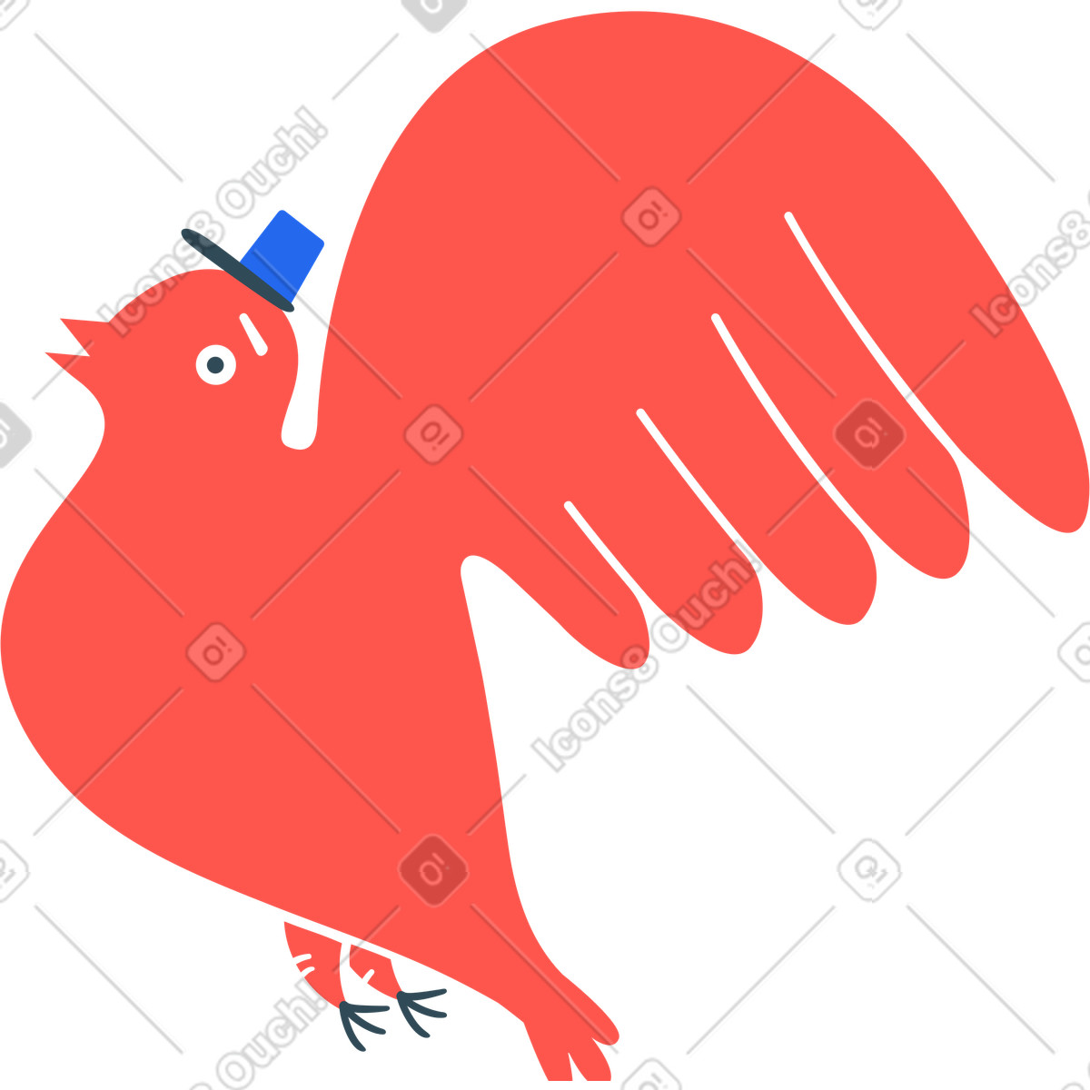 Vogel briefträger-Illustration im Kingdom-Stil als Download in PNG, SVG