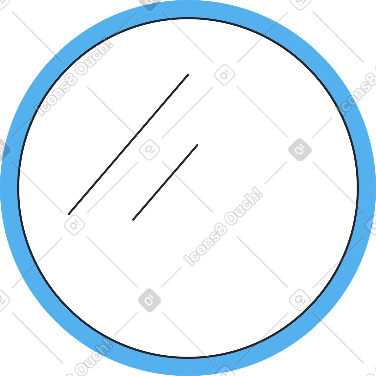 Runder spiegel mit blauem rahmen-Illustration im Boba-Stil als Download in PNG, SVG