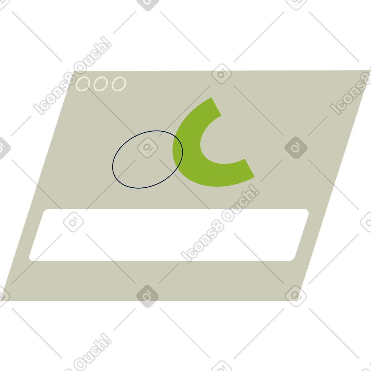 Ilustración Ventana del navegador con logo en estilo Cubes a descargar en PNG y SVG