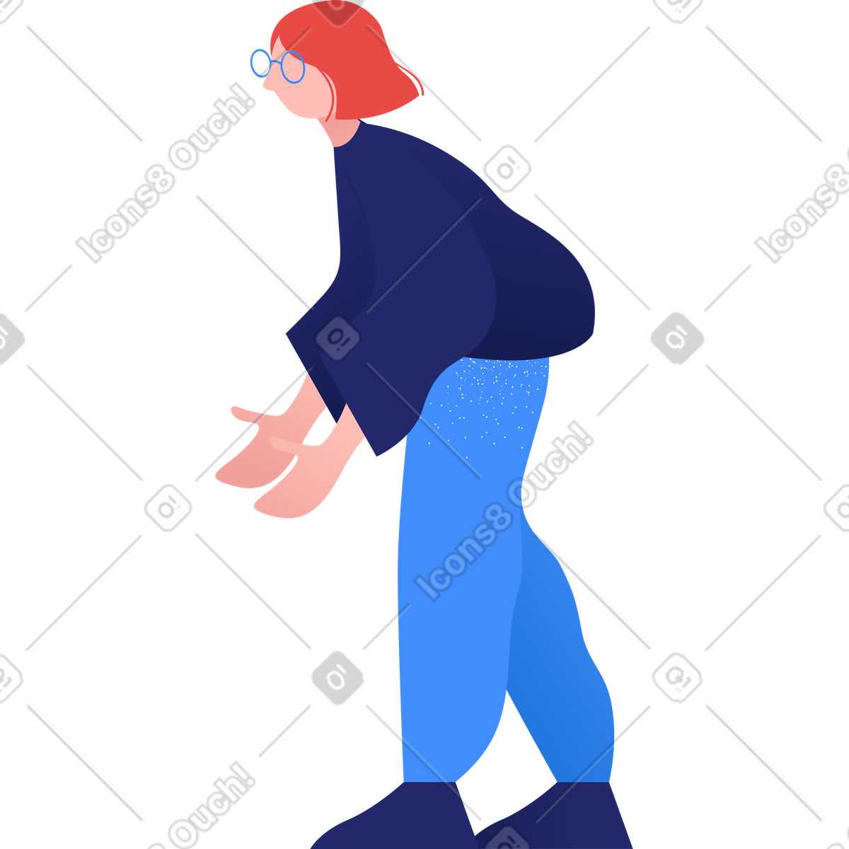 Ilustración Mujer en estilo Clip a descargar en PNG y SVG