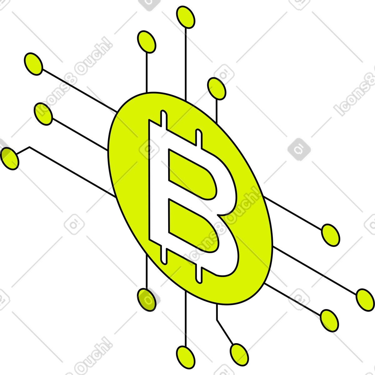 Ilustración Signo de bitcoin en estilo Isometric a descargar en PNG y SVG