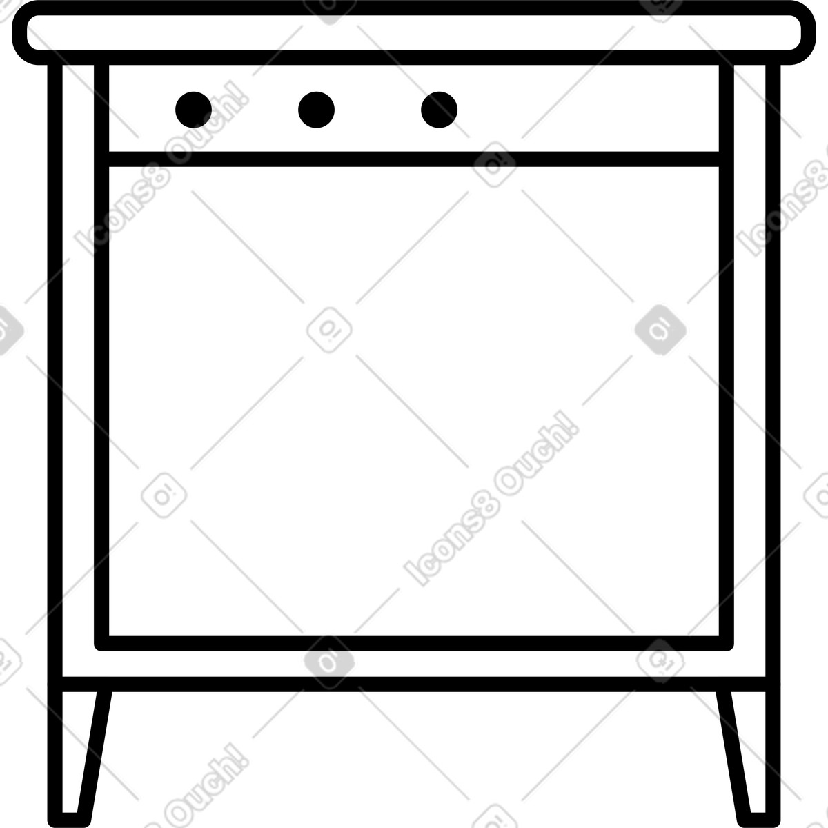Tavolo con tre ganci illustrazione in stile Transistor scarica in PNG, SVG