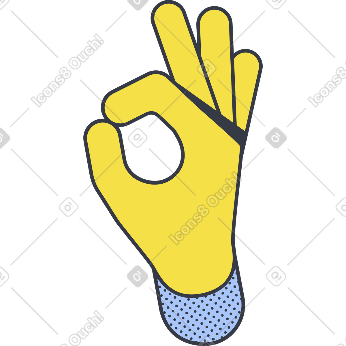 Ok mano illustrazione in stile Abstract scarica in PNG, SVG