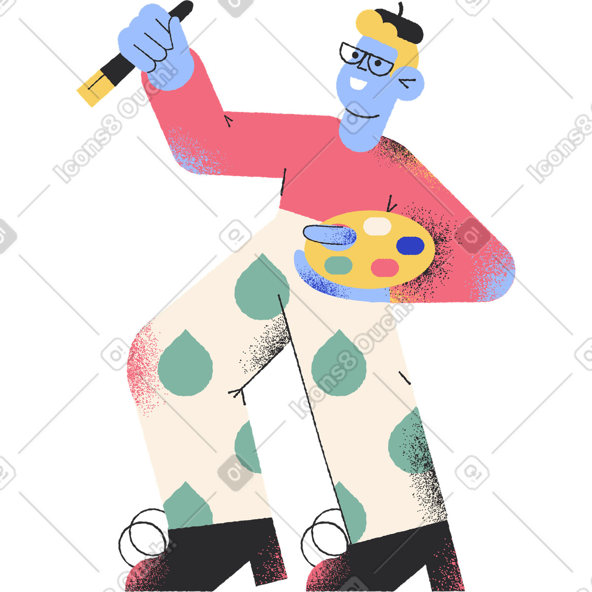 Illustration Artiste dans le style Pablo à télécharger aux formats PNG, SVG