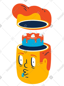 Man thinking about cake PNG, SVG