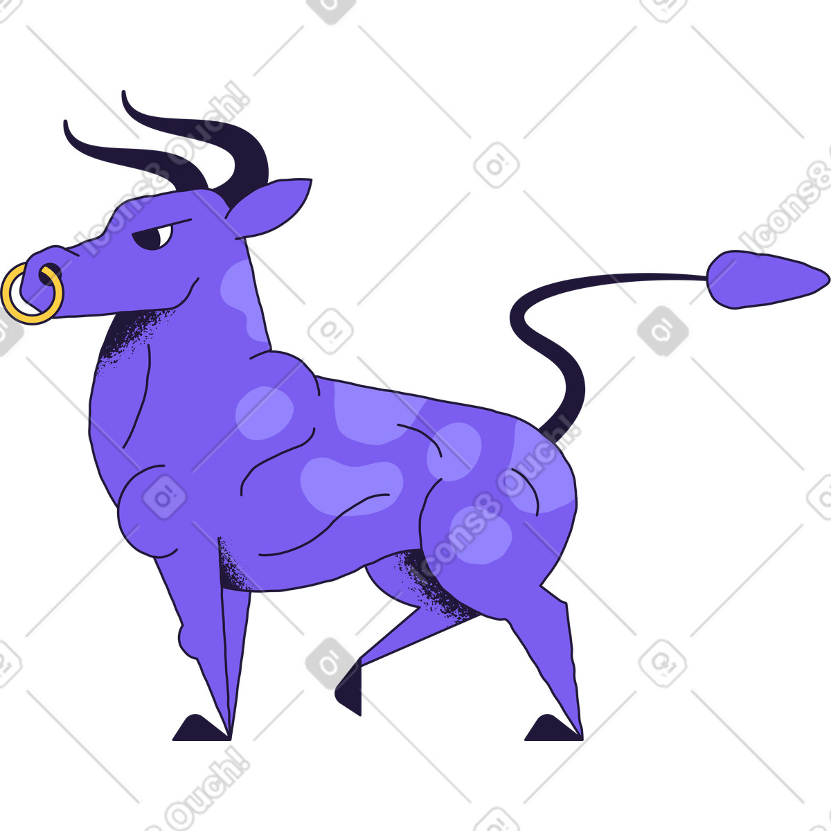 Toro illustrazione in stile Conifer scarica in PNG, SVG