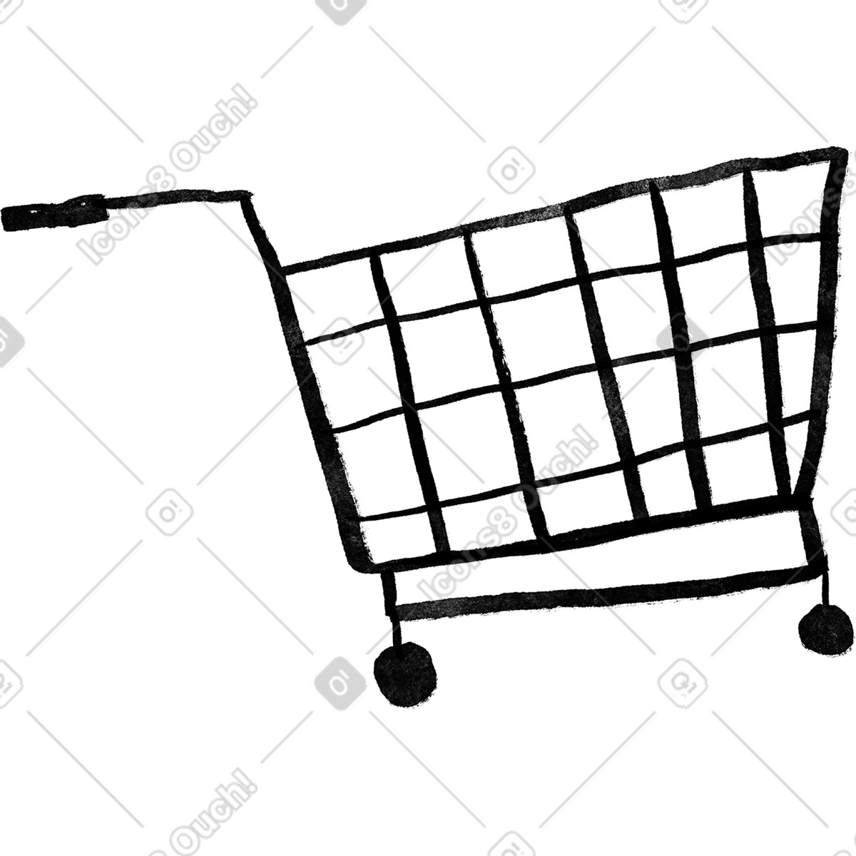 Illustration Black shopping cart dans le style Inky à télécharger aux formats PNG, SVG