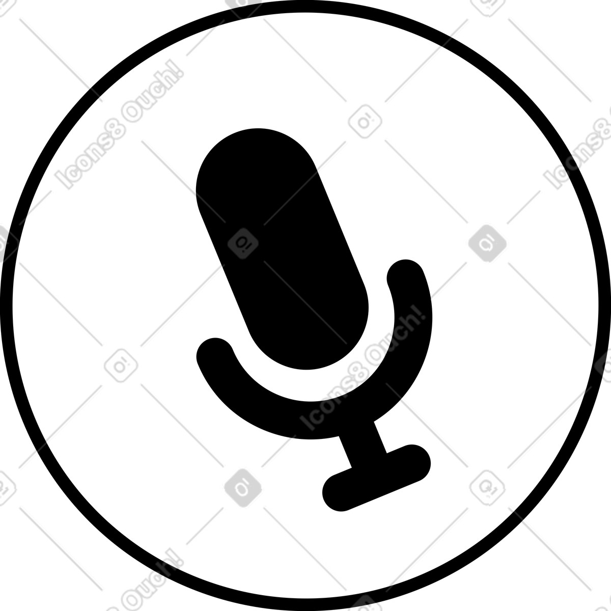 Illustration Icône de microphone dans le style Azure à télécharger aux formats PNG, SVG