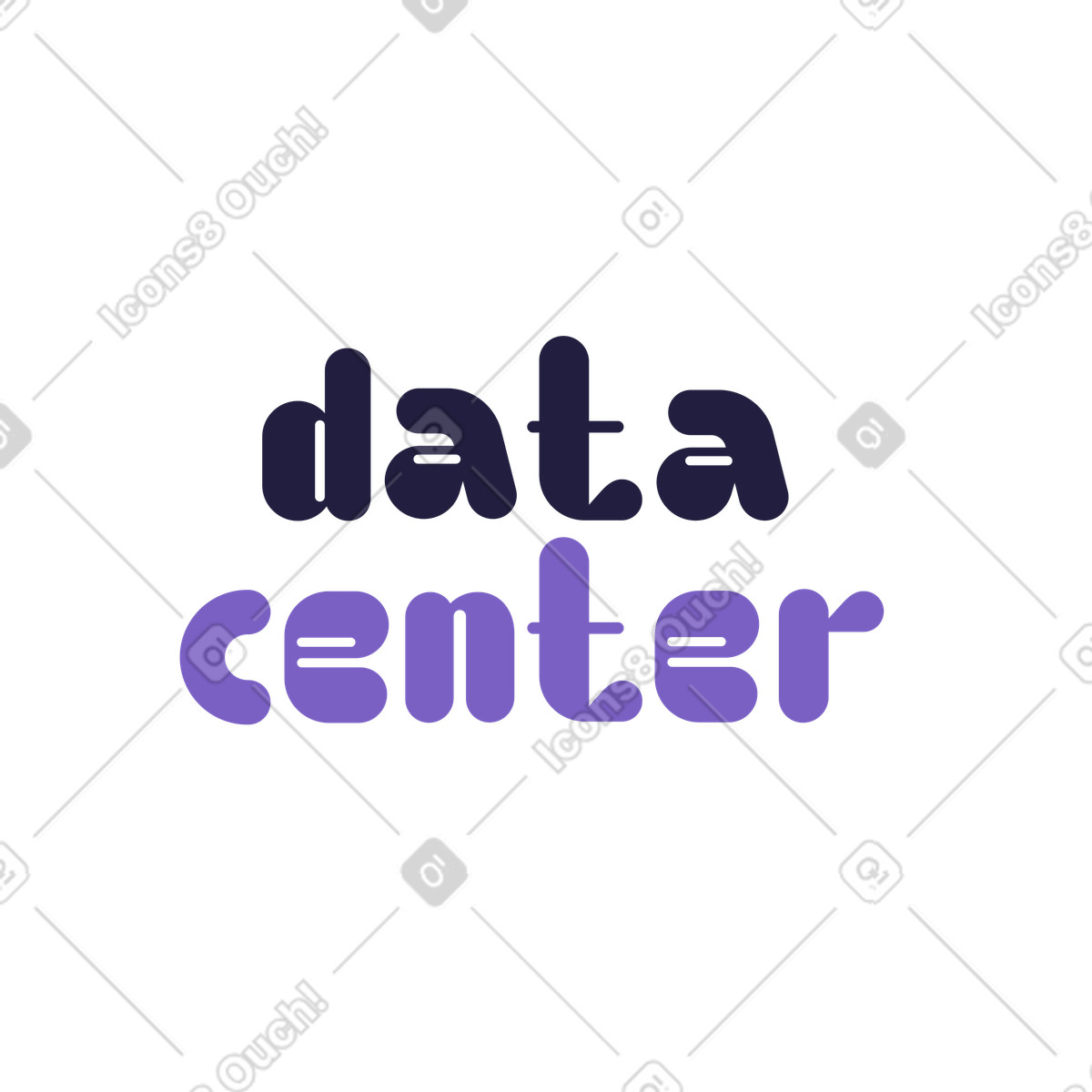 Lettering data center illustrazione in stile Mellow scarica in PNG, SVG