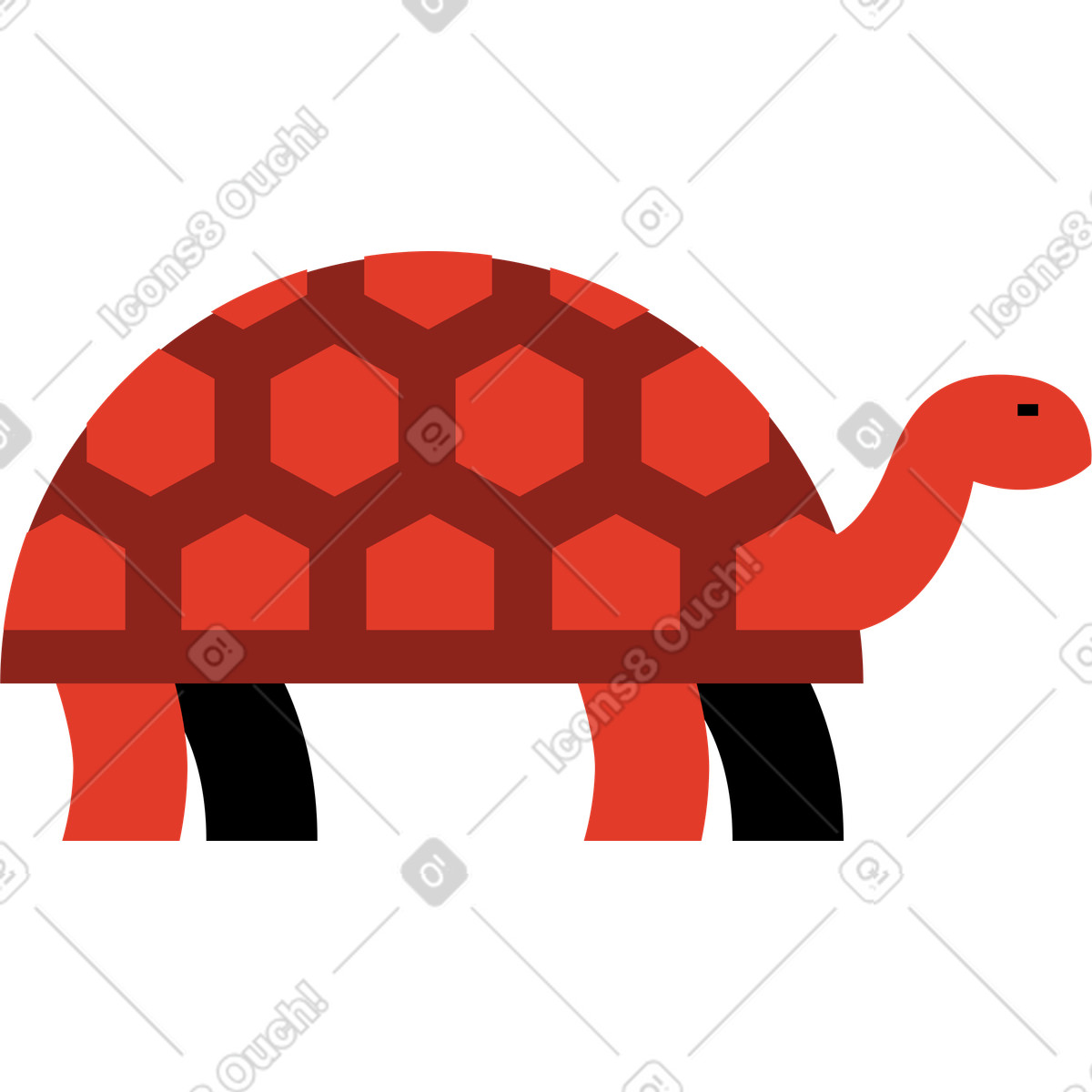 Turtle illustration in Burgundy style download in PNG, SVG