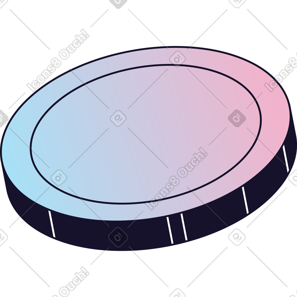 Ilustración Moneda de gradiente en estilo Node a descargar en PNG y SVG