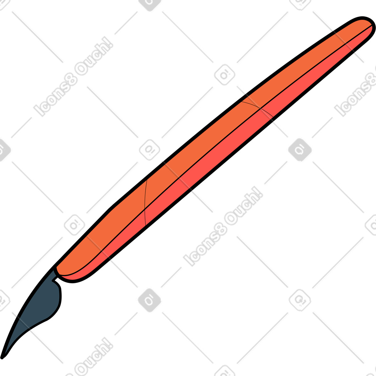 Feather pen illustration in Surr style download in PNG, SVG