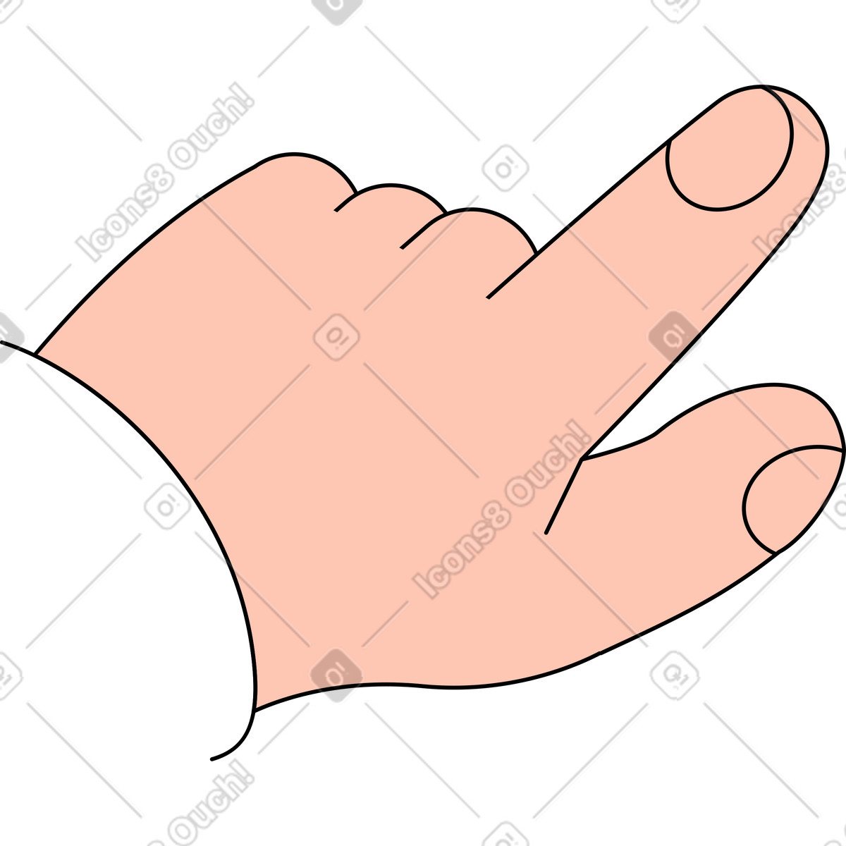 Hand with pointing gesture illustration in Project style download in PNG, SVG