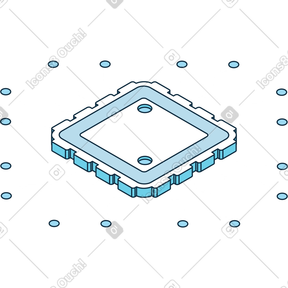 Ilustración Microchip en estilo Bubble gum a descargar en PNG y SVG