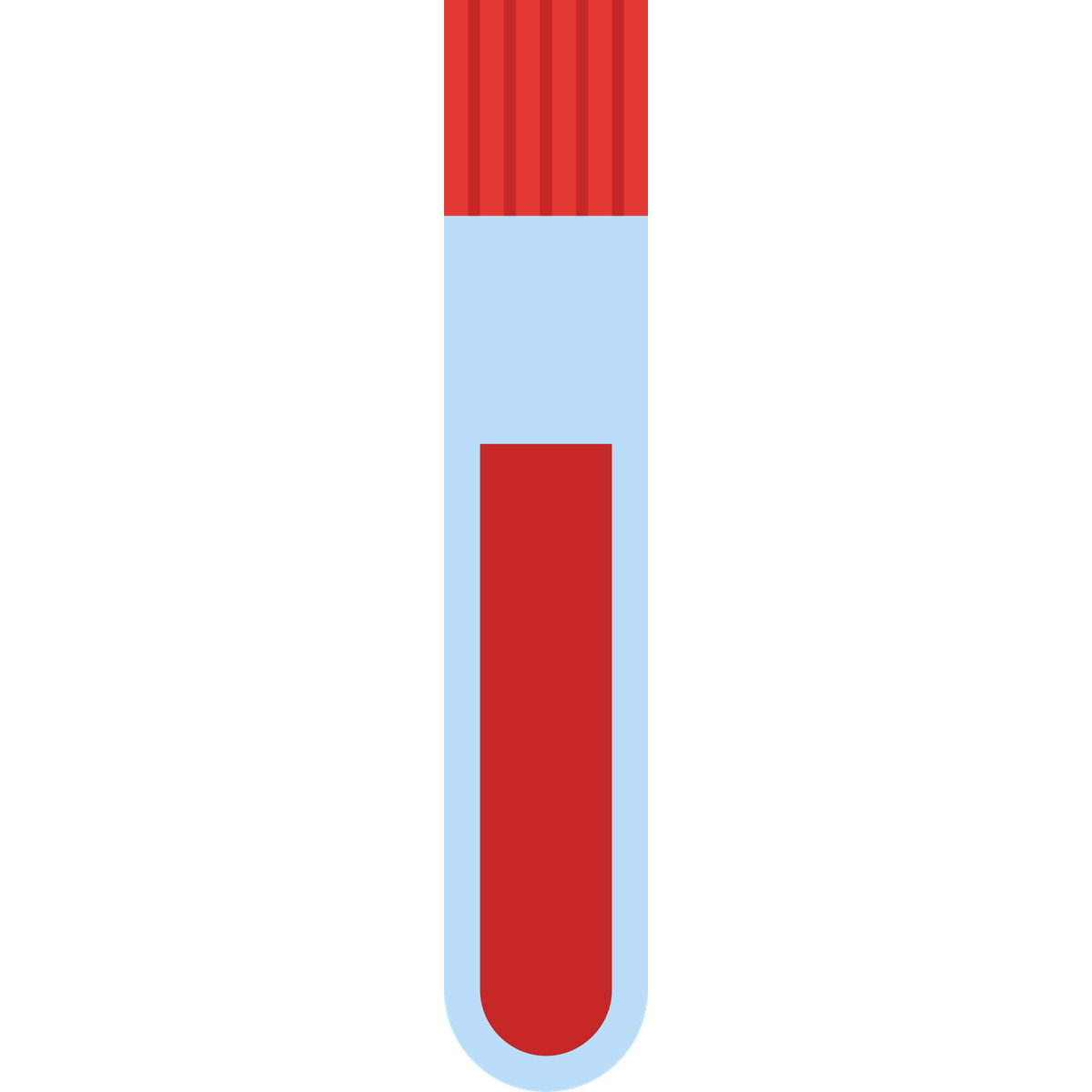 Lab test tube red cap illustration in Fogg style download in PNG, SVG