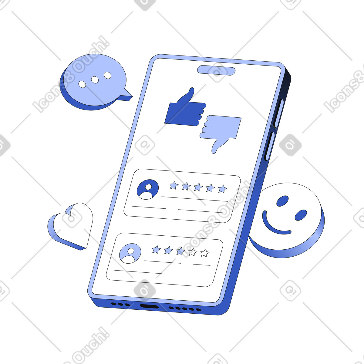 Techny 스타일의 사용자 피드백 일러스트레이션 PNG, SVG 다운로드