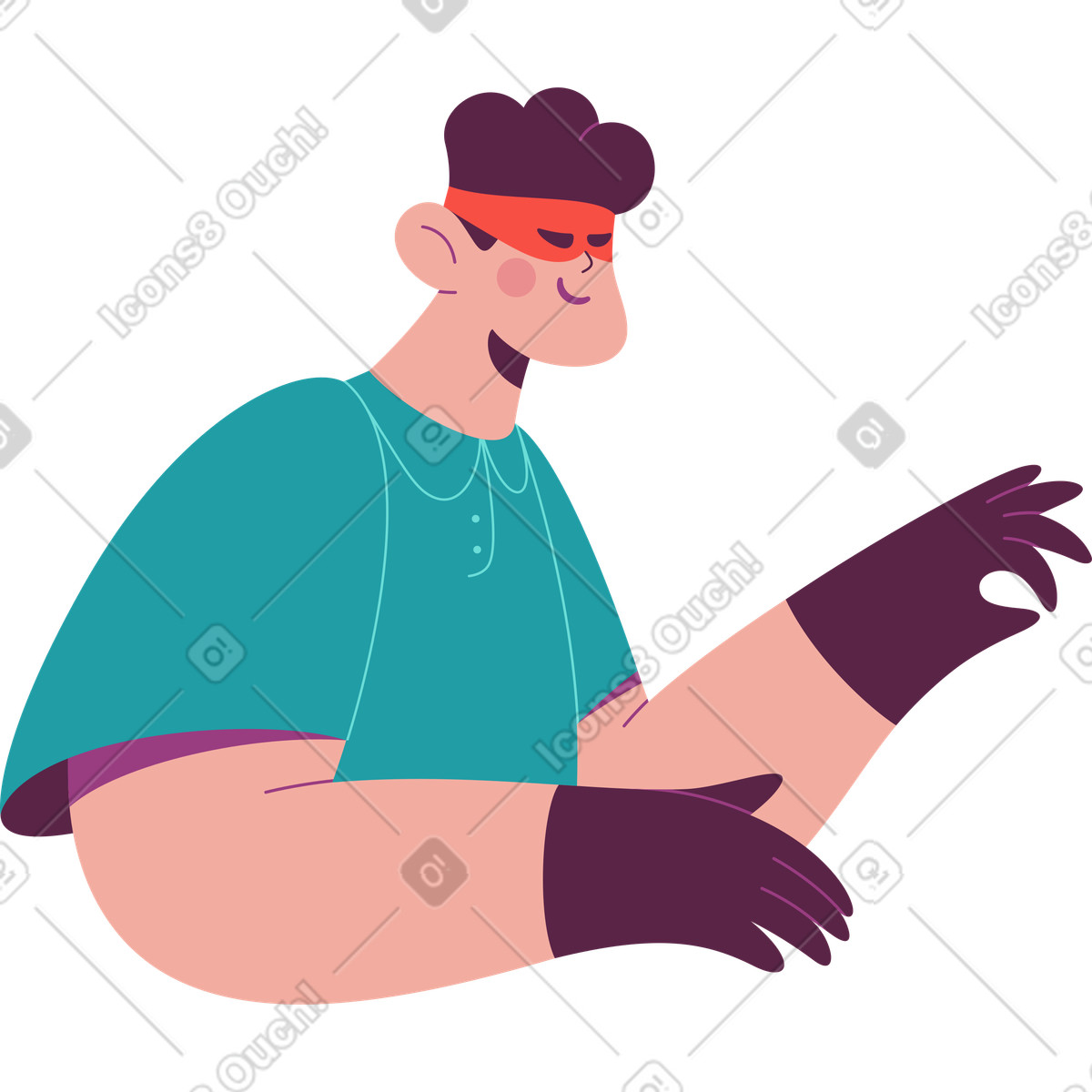 Hacker man illustration in Sammy style download in PNG, SVG