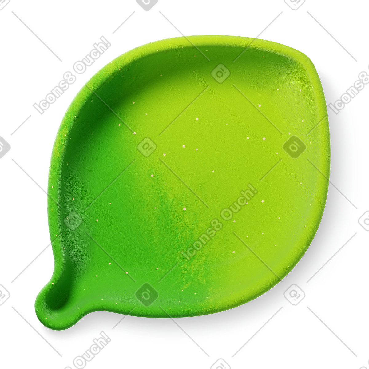 Green Gradient Leaf illustration in 3D Microsoft Fluent style download in PNG, SVG