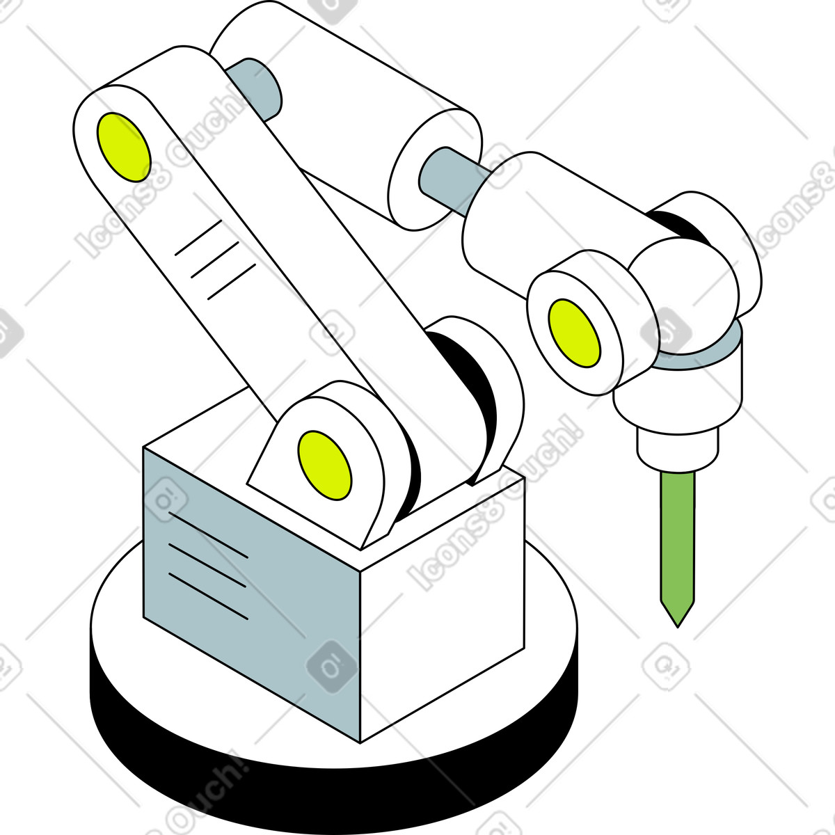 Isometric スタイルの Robotic soldering arm のイラストをPNG、SVG形式でダウンロード