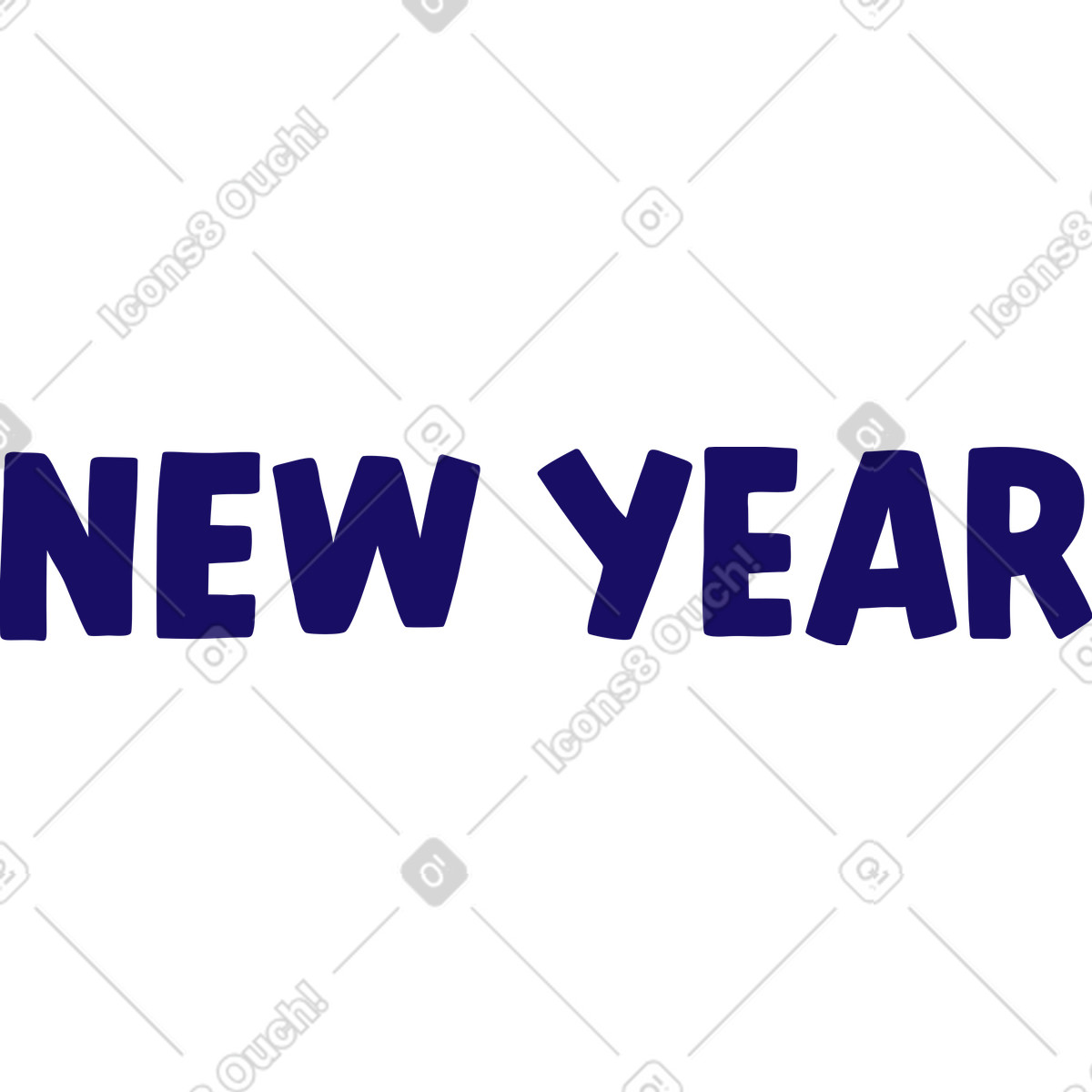 Ilustração de Letras ano novo em no estilo Bendy para baixar em PNG, SVG