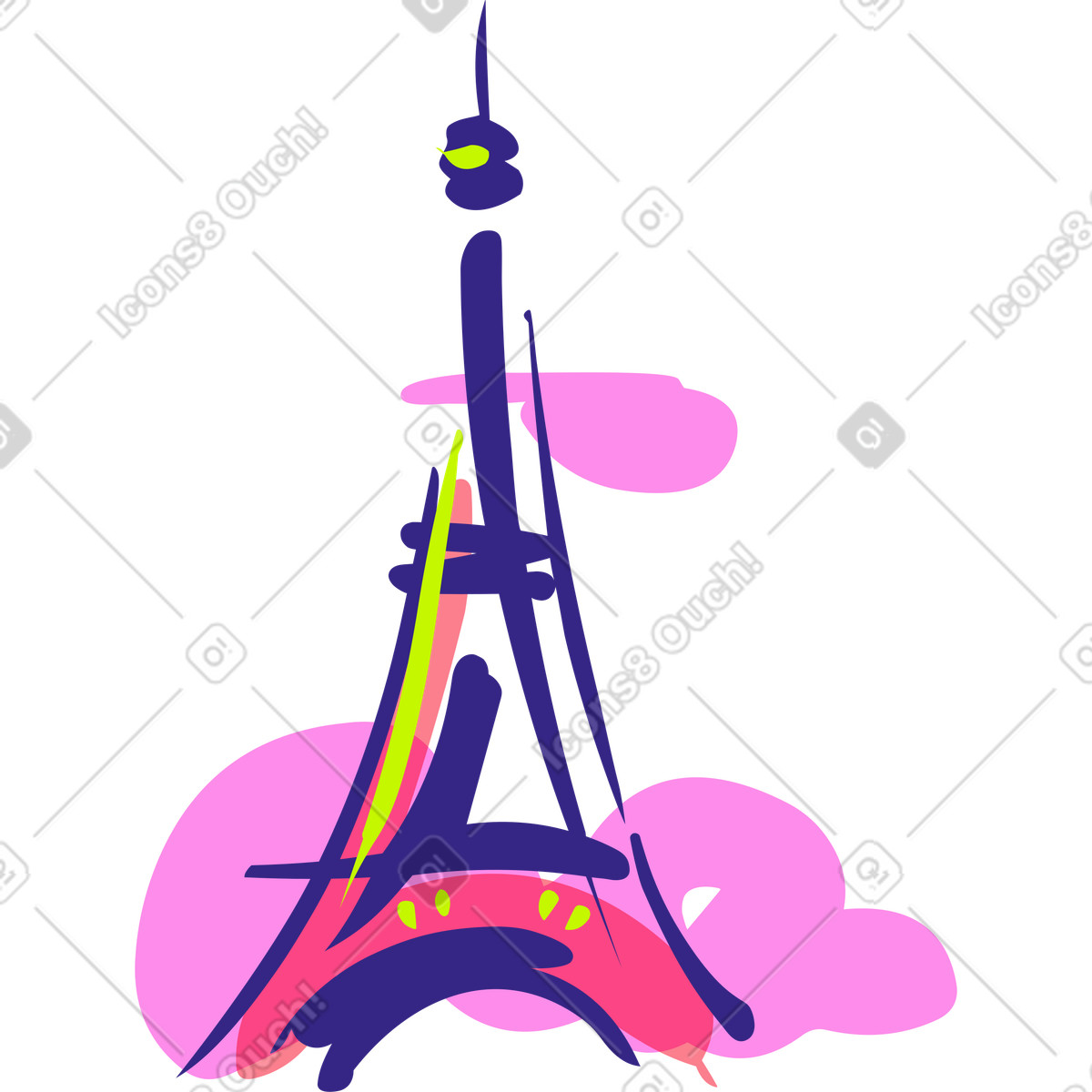 Eiffel tower in paris illustration in PNG, SVG
