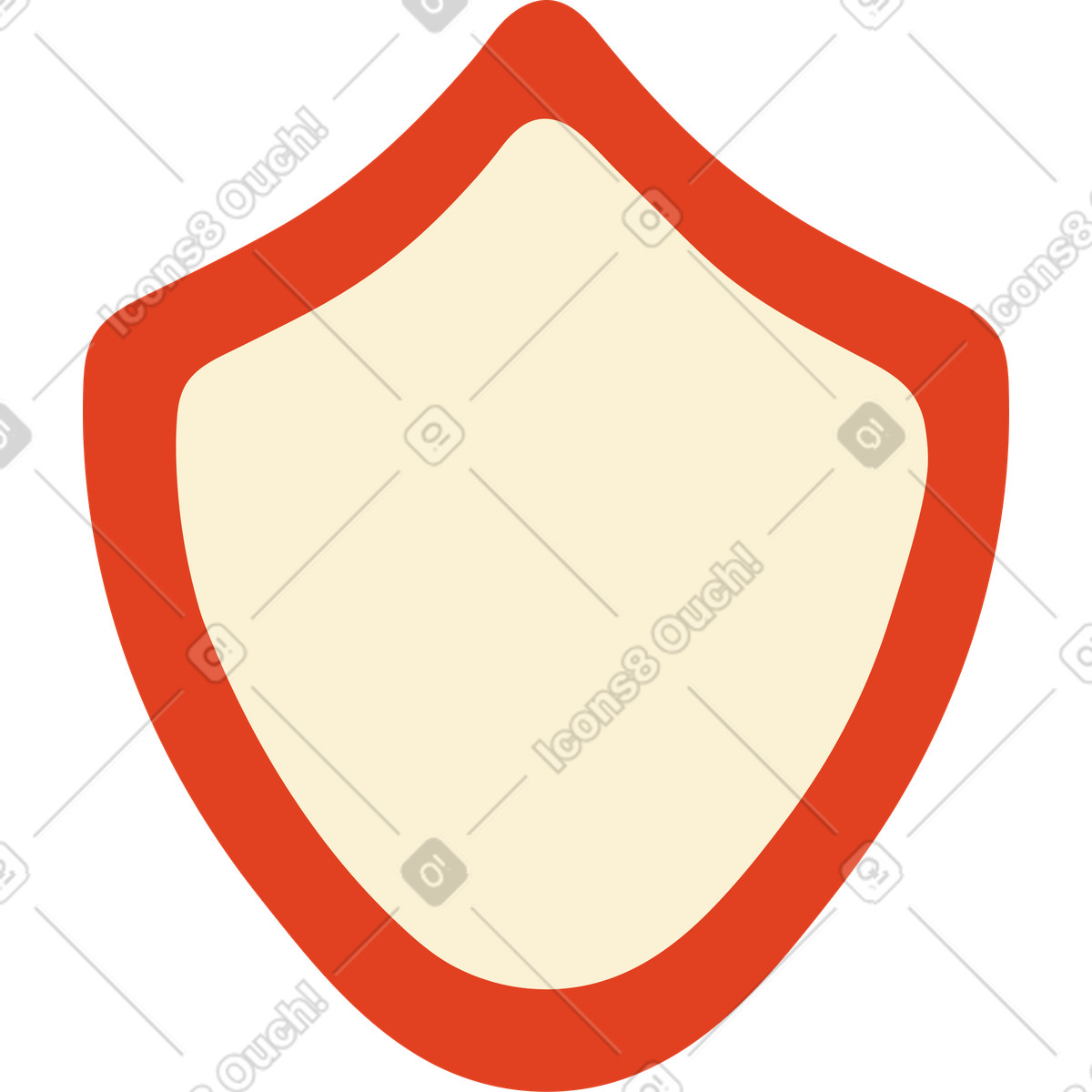 Ilustración Escudo beige con ribete rojo en estilo Jelly a descargar en PNG y SVG