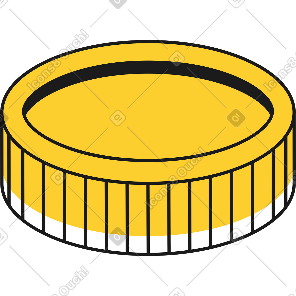 Taxi 스타일의 Yellow round coin with highlights 일러스트레이션 PNG, SVG 다운로드