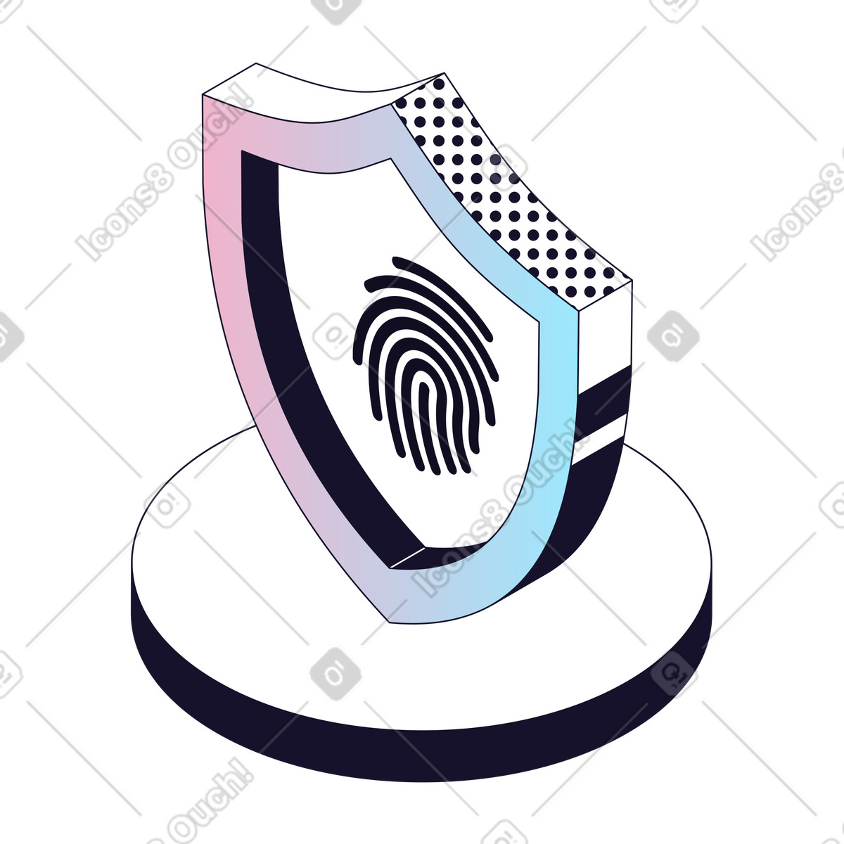 Ilustração de Data Privacy, Secure Shield, Information Protection em no estilo Node para baixar em PNG, SVG