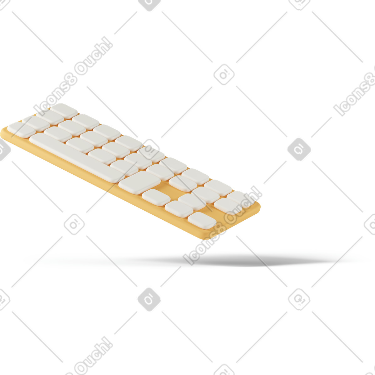 Orange keyboard floating illustration in 3D Casual life style download in PNG, SVG